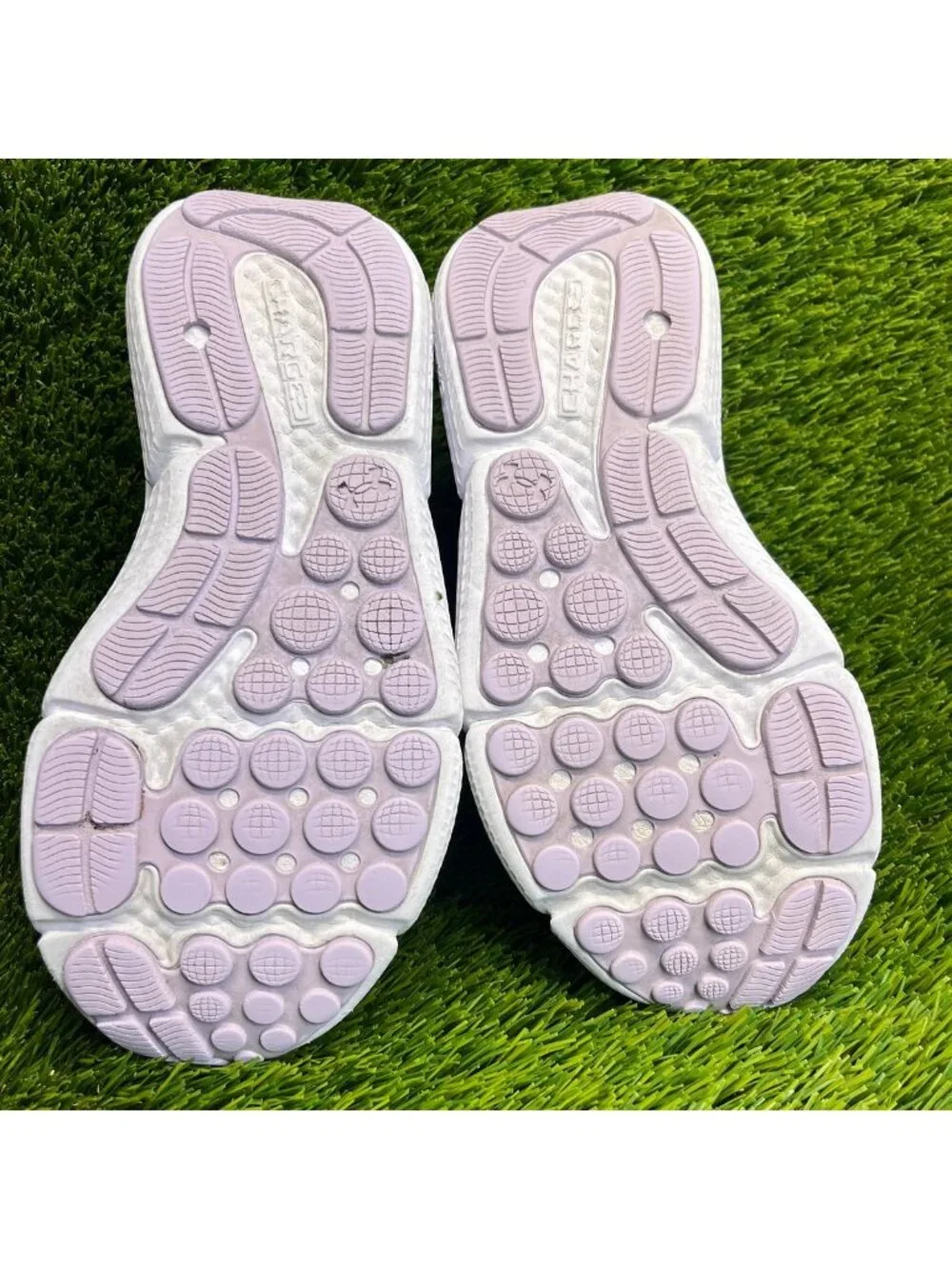 Under Armour Charged Assert 10 Girls Size 5Y Gray Purple Running Shoes Sneakers_7